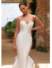 Strapless Sweetheart Neck Ivory Satin Ruffle Wedding Dress